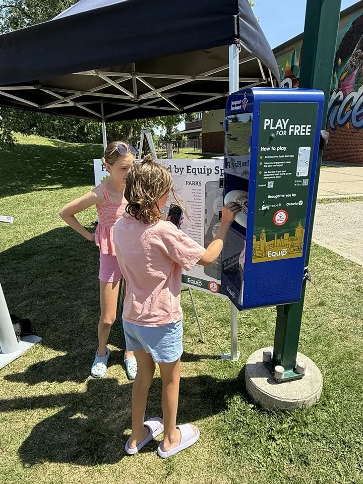 Children using an Equip Sports locker