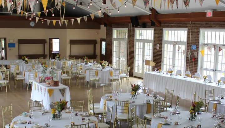Victoria Park Pavilion set up for a reception